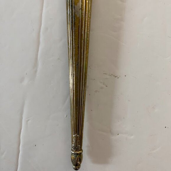 Antique Art Deco Brass Hand Mirror and Hair Brush Vanity Set main image 12